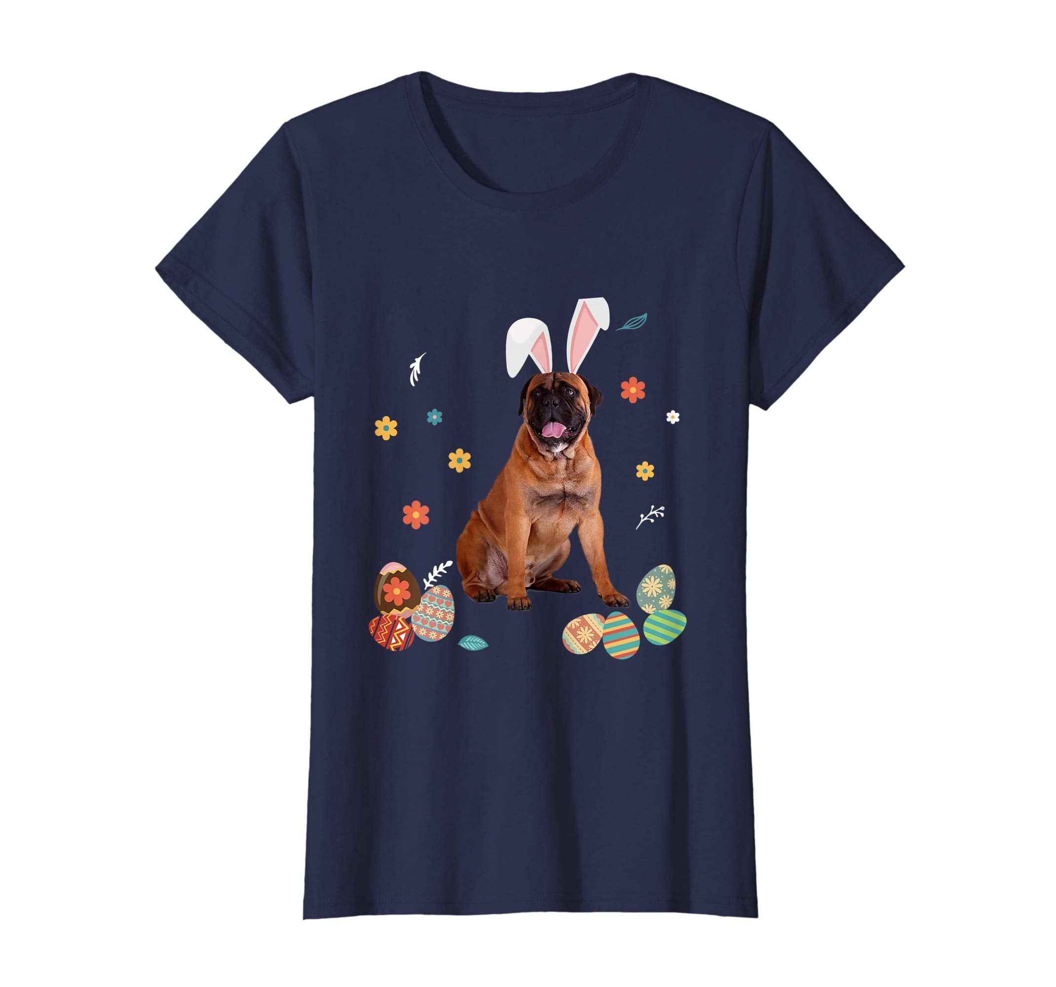 Bullmastiff Bunny Rabbit Happy Easter Day T-Shirt