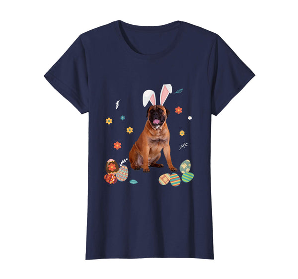 Bullmastiff Bunny Rabbit Happy Easter Day T-Shirt