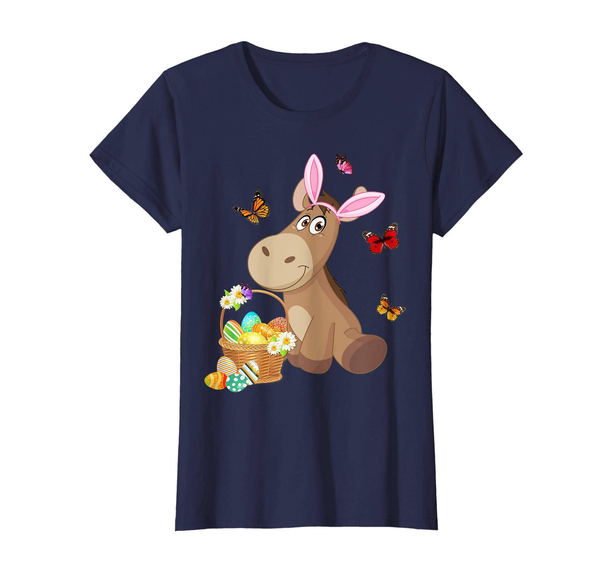 Donkey Bunny Hat Rabbit Easter Eggs Shirt Happy Ea