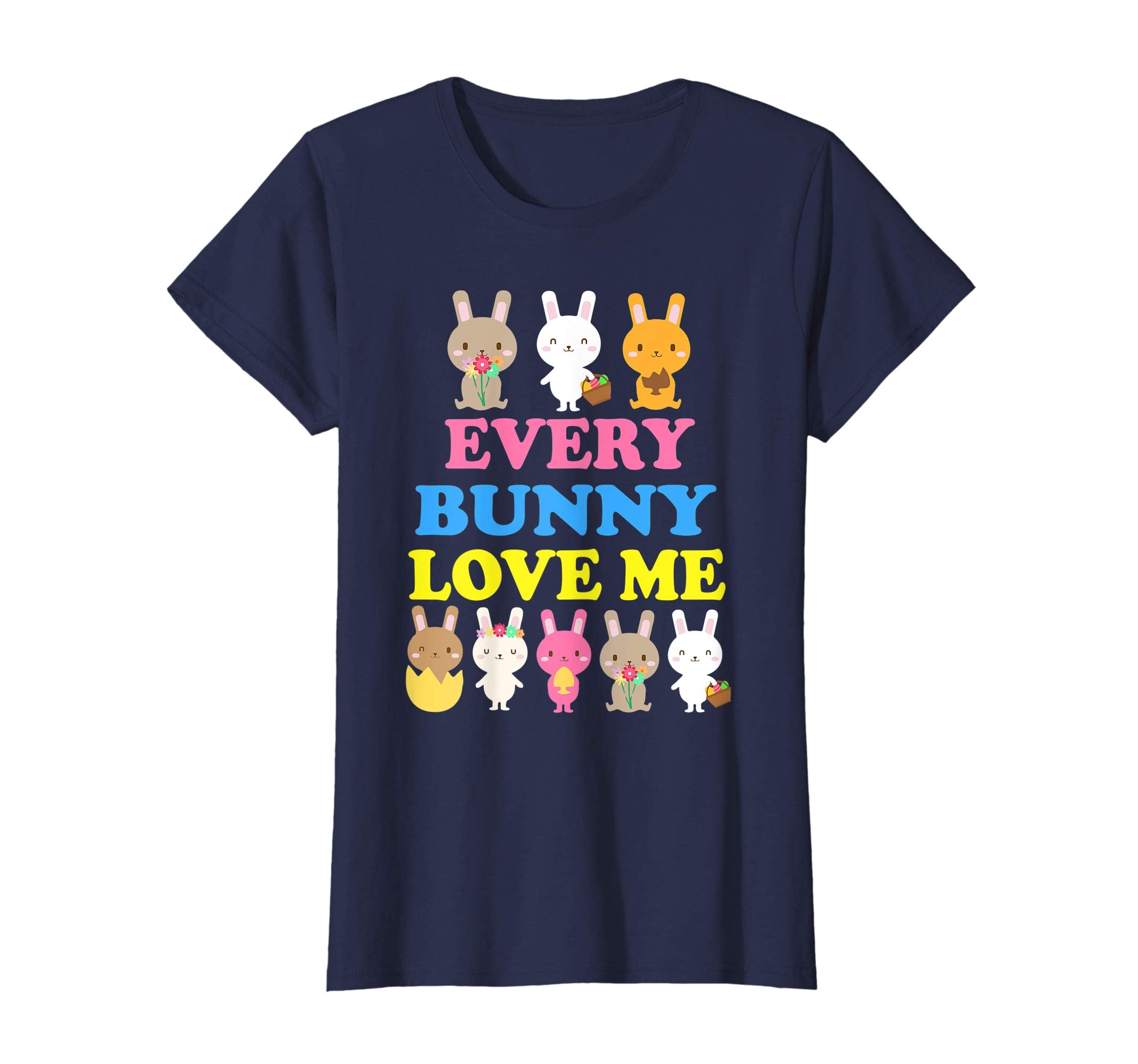 Bunnies Playing Easter Eggs Flower Every Bunny Love Me Shirt