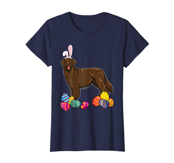 Flat Coated Bunny Ear With Egg Easter Easter Day Shirt