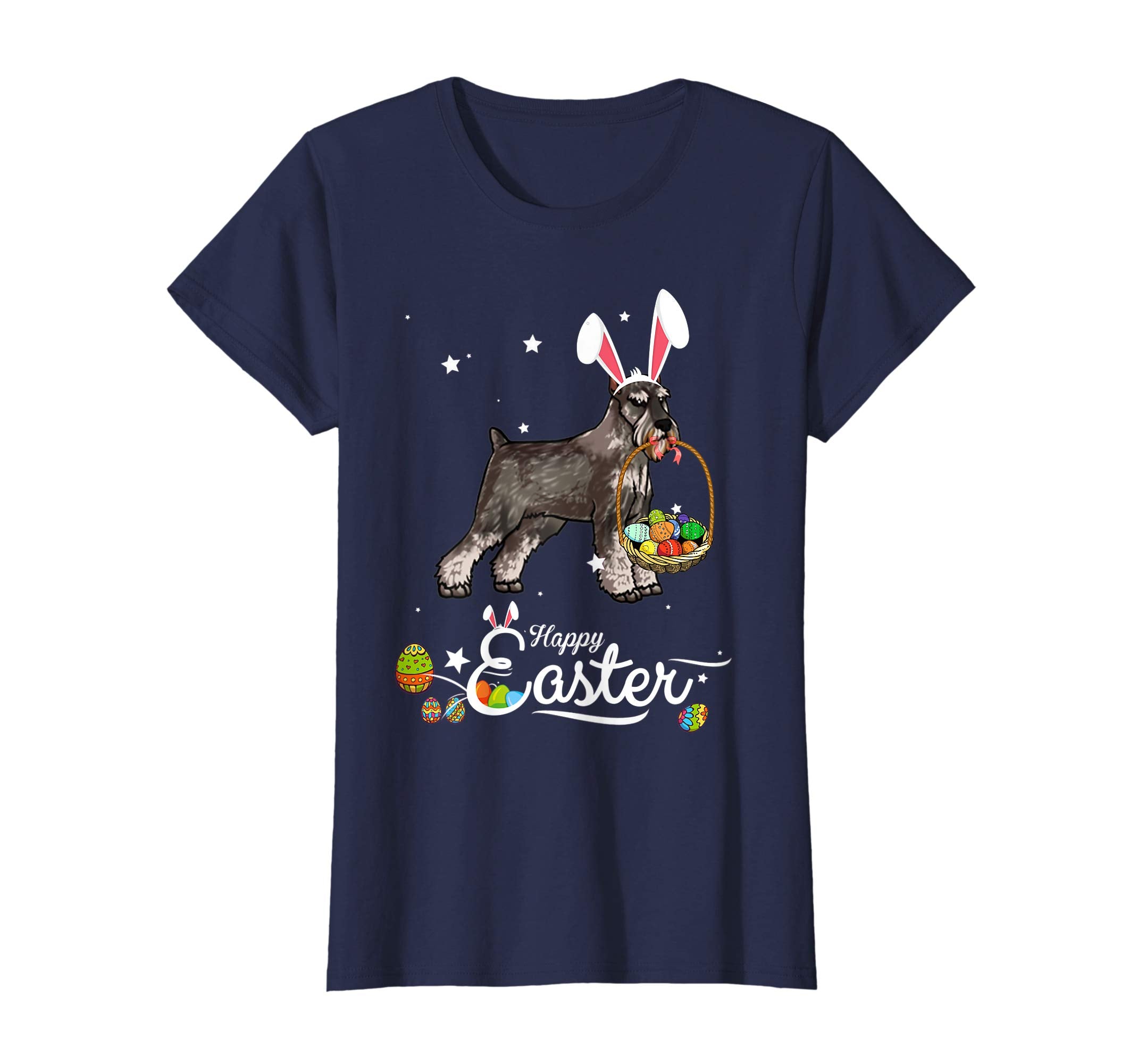 Standard Schnauzer Dog With Bunny Hat Easter Costume T Shirt