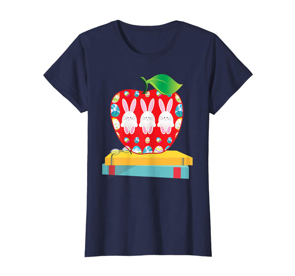 Apple Bunny Teacher I Love My Bunnies Easter Day T-Shirt Boy