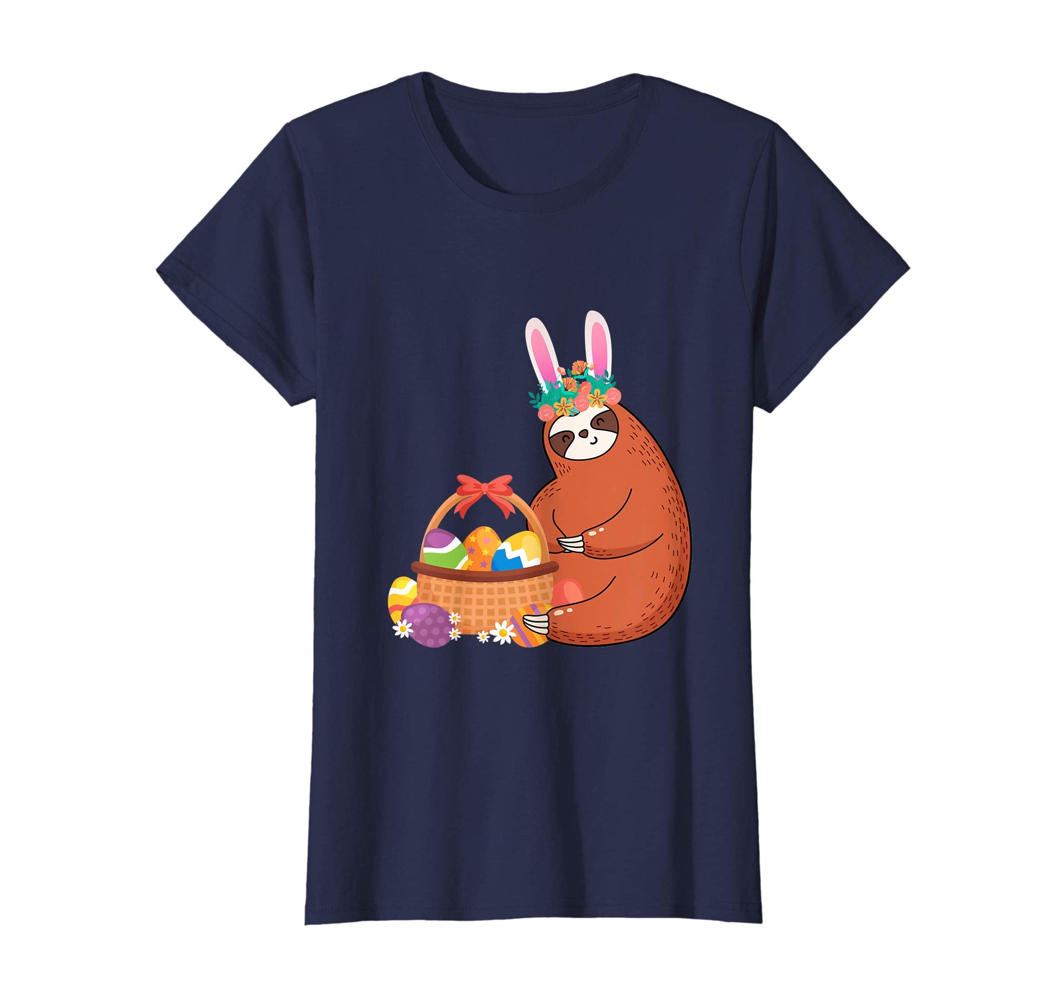 Easter Sloth Shirt Funny Sloth With Bunny Easter And Eggs