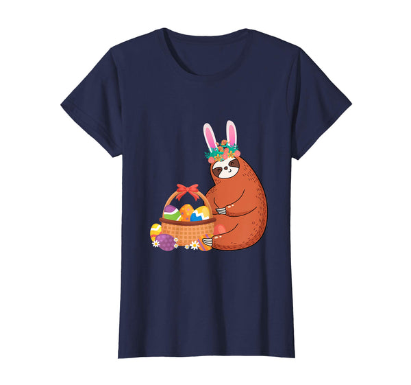 Easter Sloth Shirt Funny Sloth With Bunny Easter And Eggs