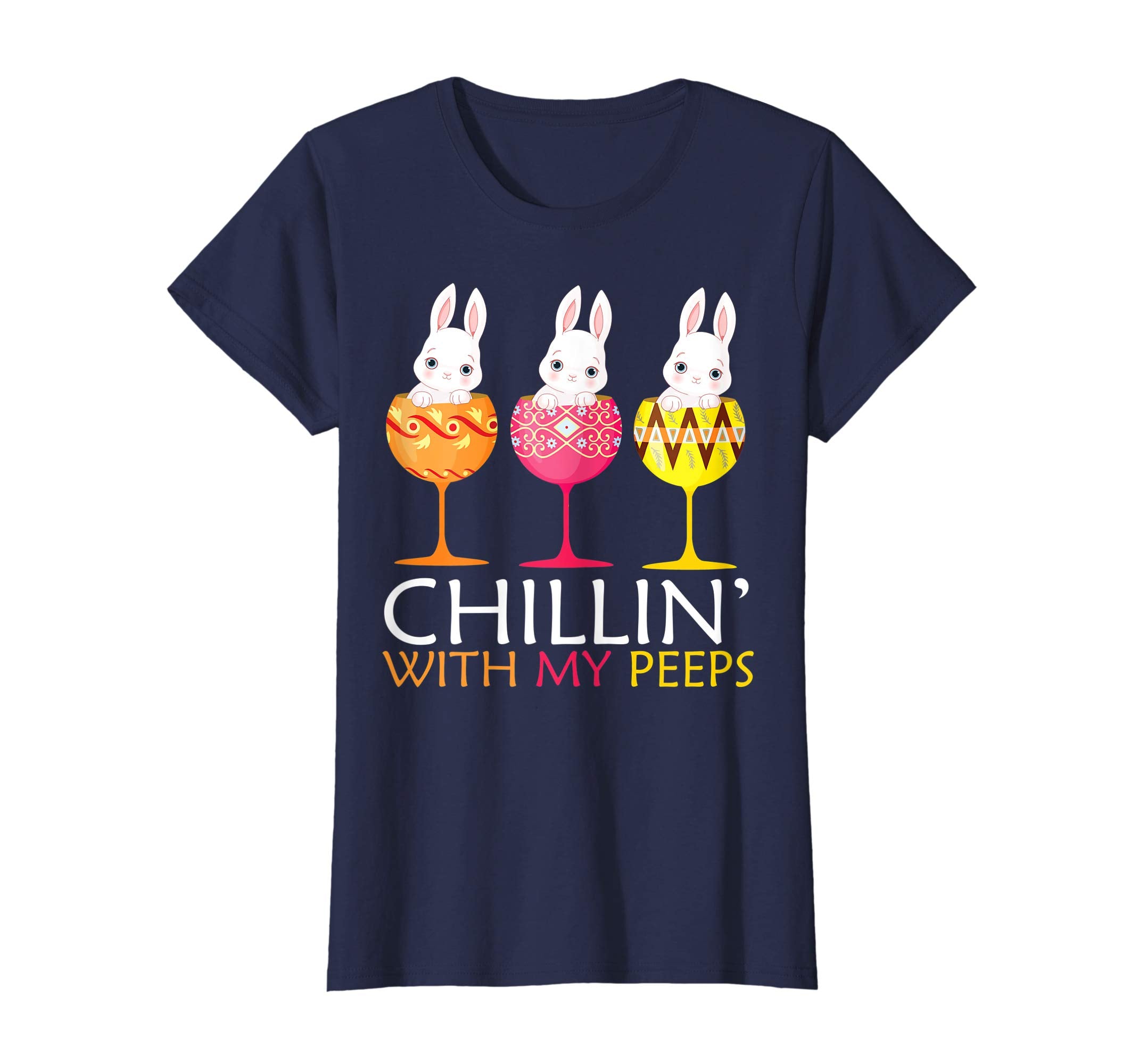Chillin' with my peeps Tshirt Rabbits in Easter Eggs Shirt