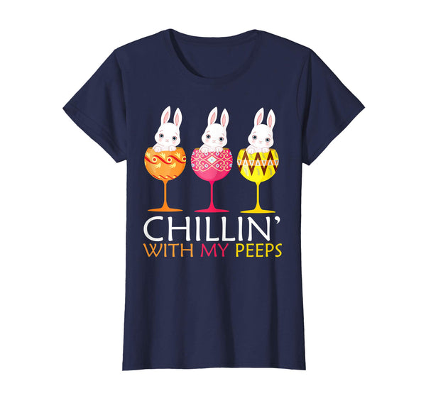 Chillin' with my peeps Tshirt Rabbits in Easter Eggs Shirt