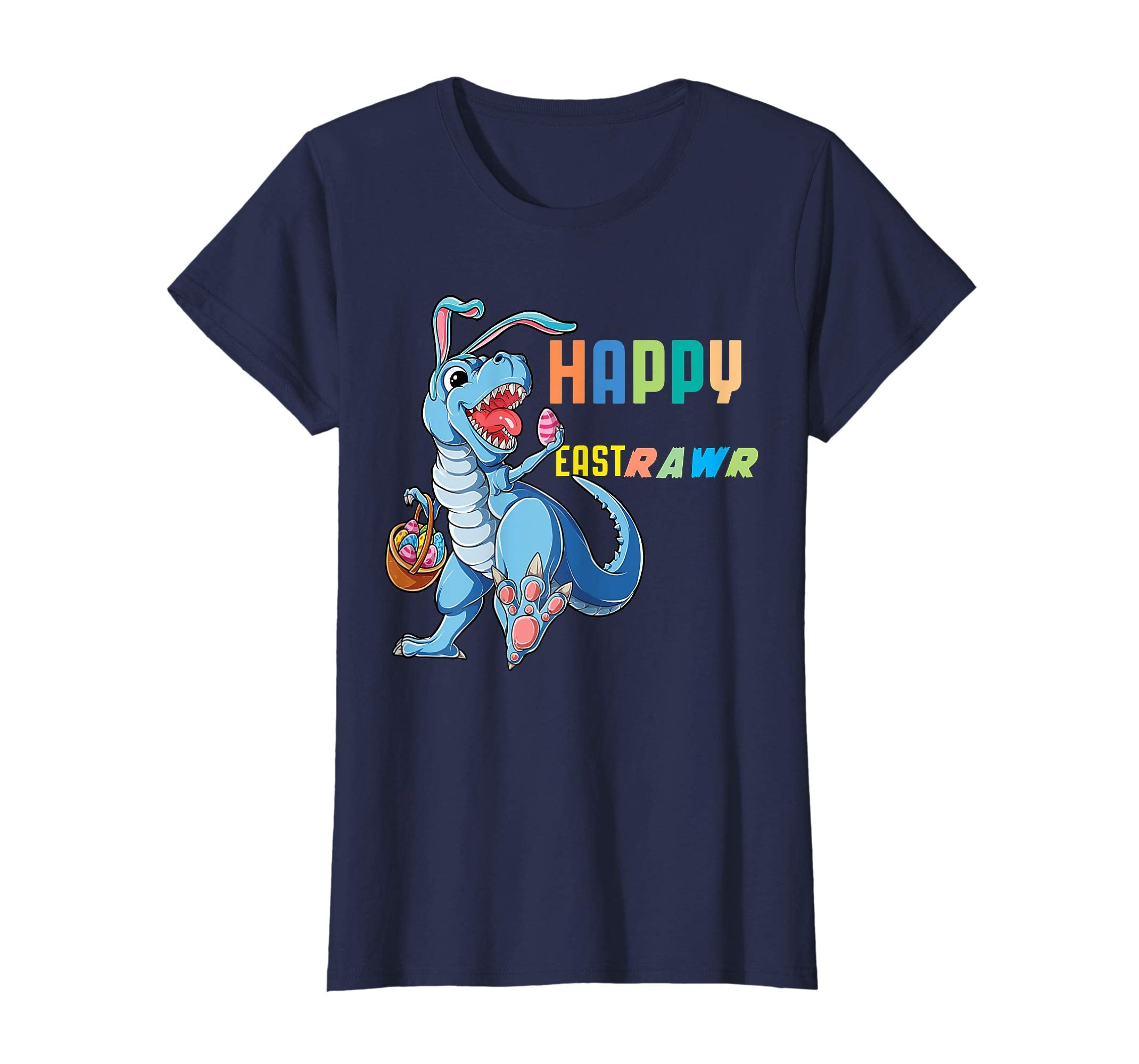 Happy Eastrawr T Rex Dinosaur Easter Bunny Egg Shirt Kids