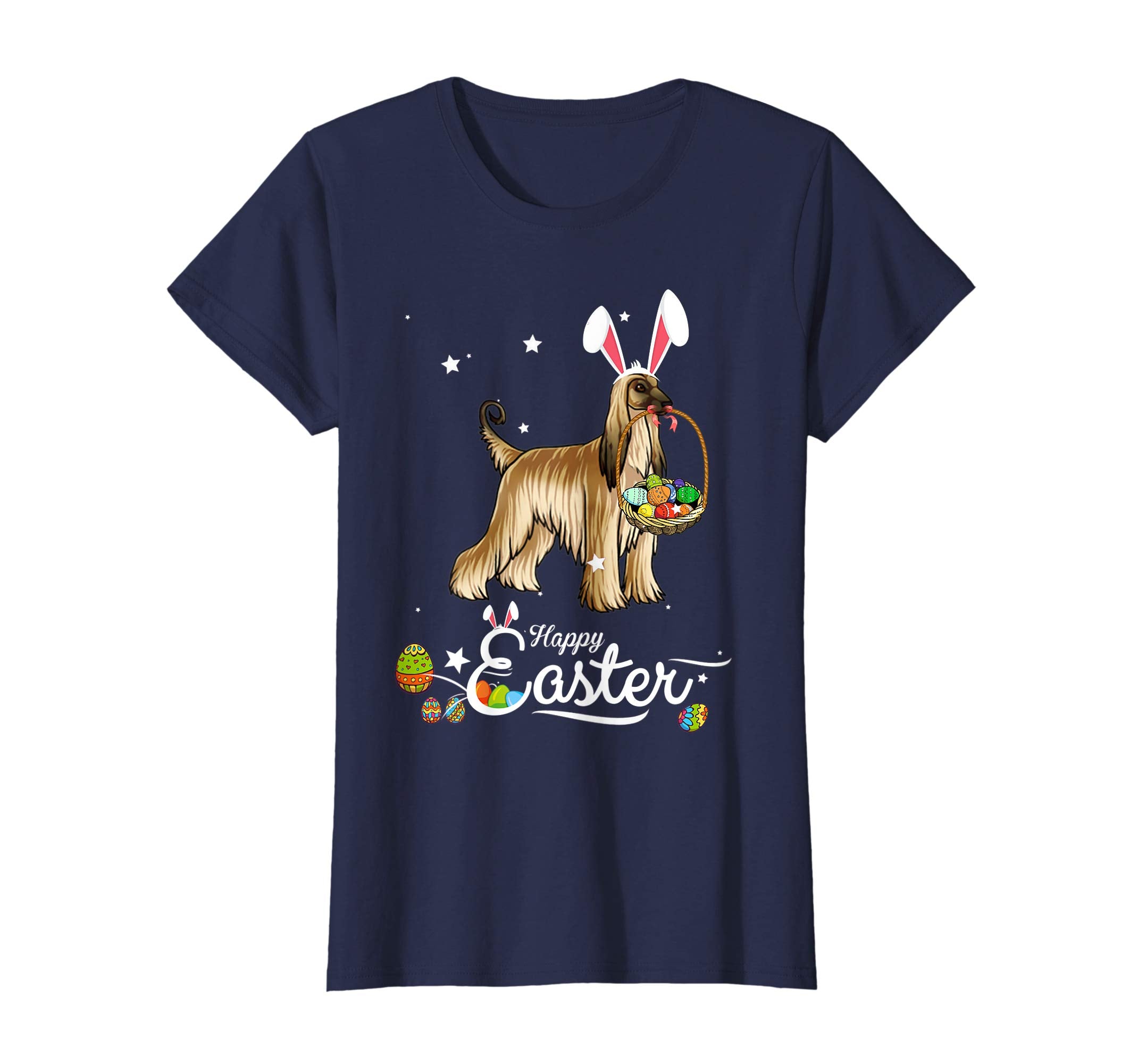Afghan Hound Dog With Bunny Hat Easter Costume T Shirt