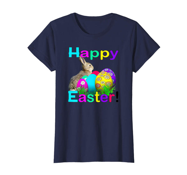 Happy Easter Real Bunny T Shirt Colorful Egg Hunt