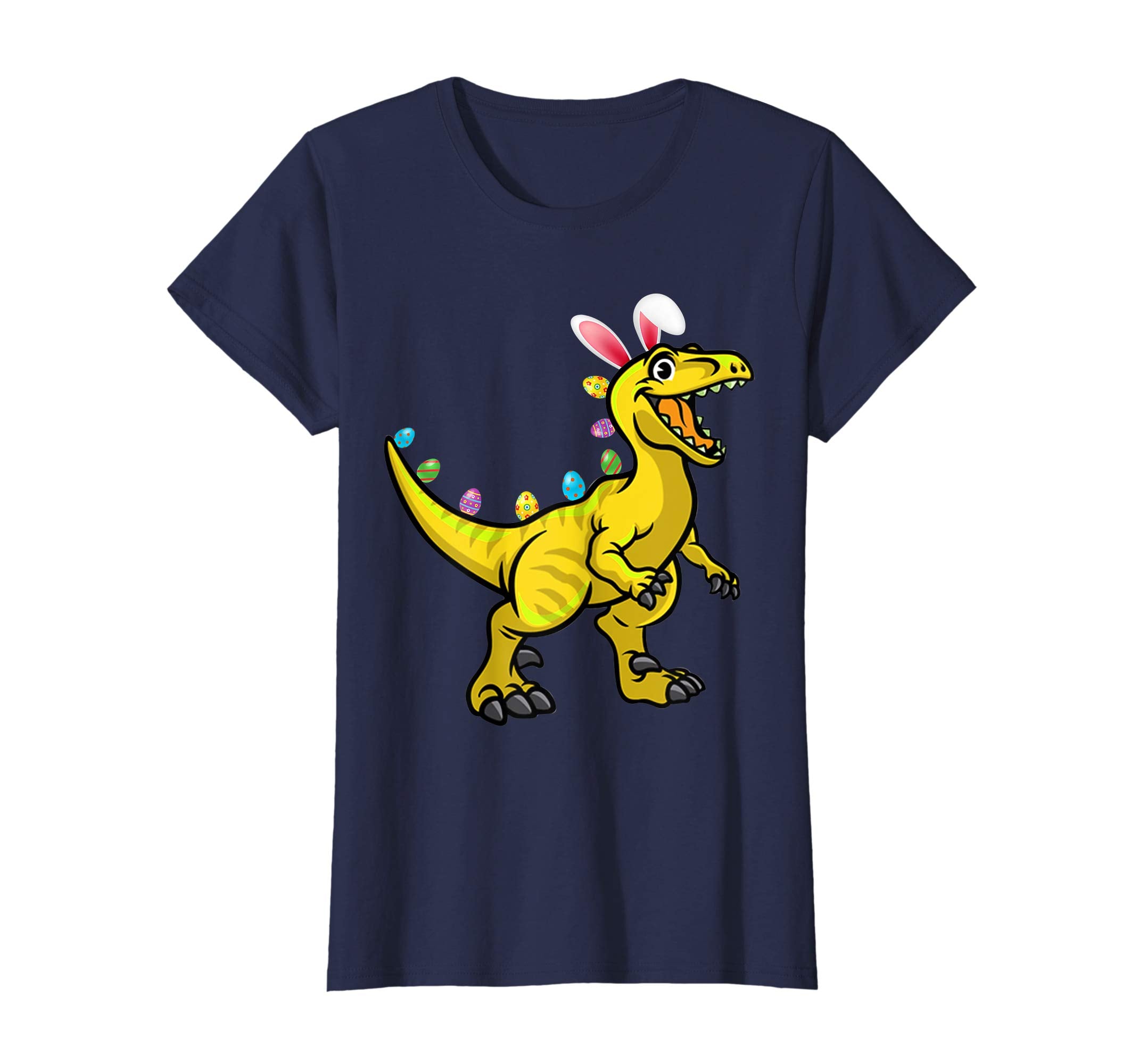 Funny Dinosaur T-rex Bunny with Eggs Easter T shirt