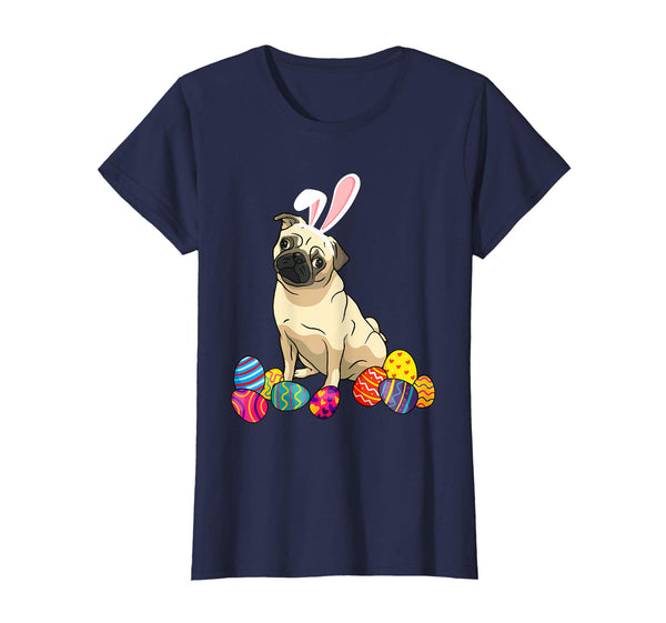 Pug Bunny Ear With Egg Easter Easter Day Shirt