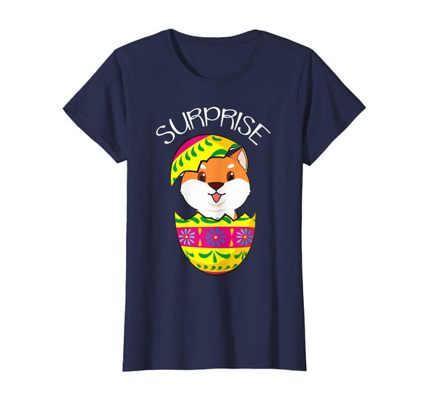 Funny Cute Puppy Akita Hatches Easter Egg Easter T-Shirt