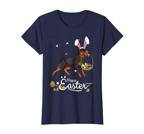 Rottweiler Dog With Bunny Hat Easter Costume T Shirt