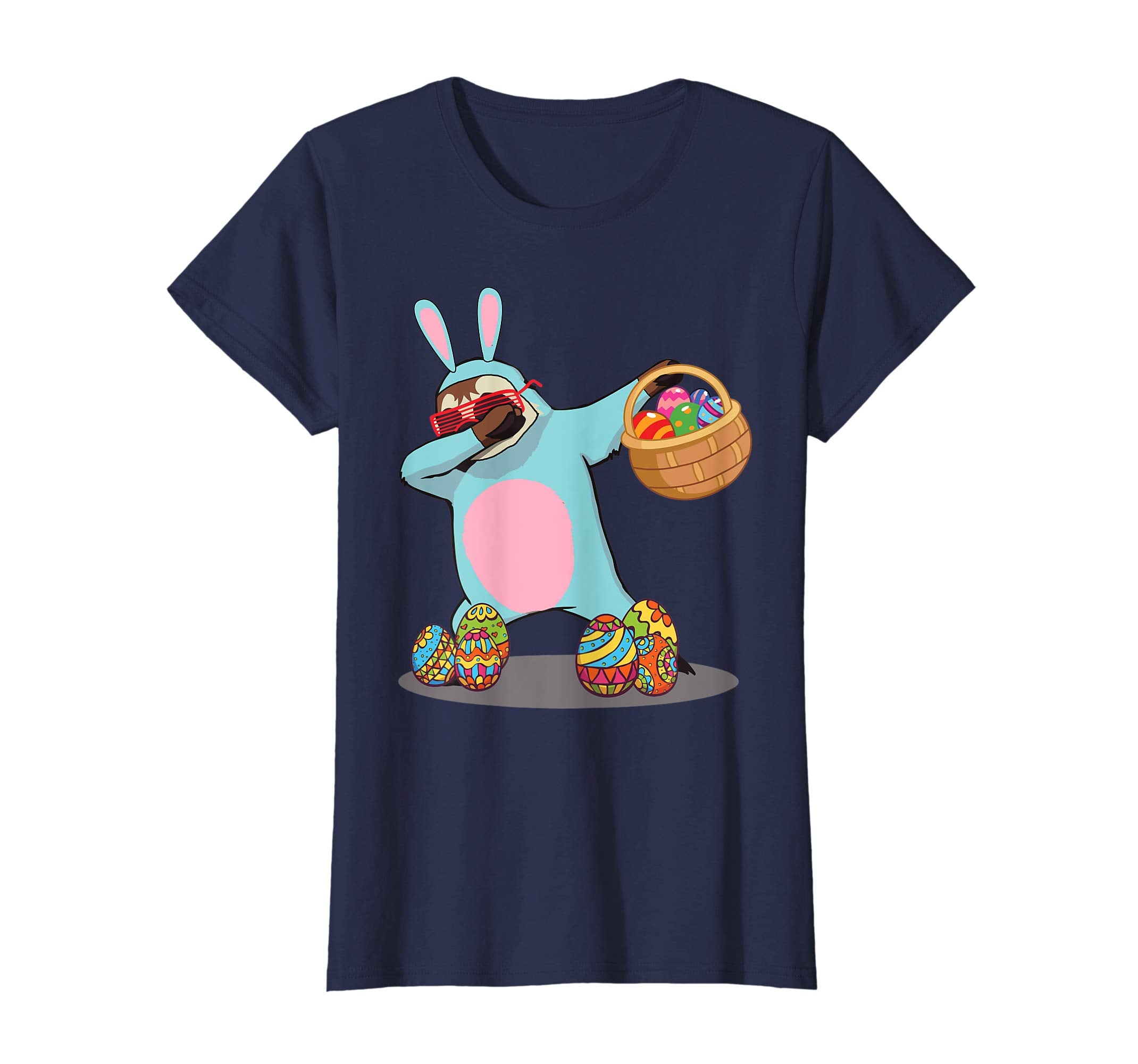 Cute Dabbing Sloth Easter Bunny Egg Basket T-Shirt Gifts