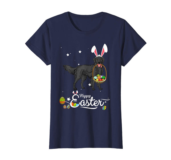 Flat Coated Dog With Bunny Hat Easter Costume T Shirt