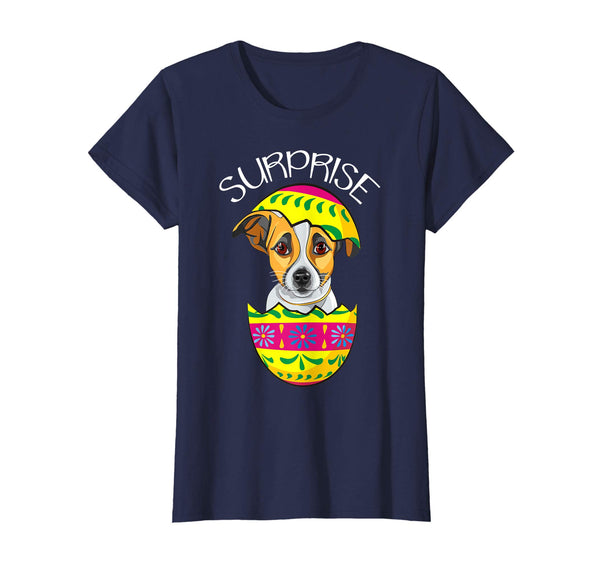 Cute Puppy Russell Terrier Hatches Easter Egg Easter T-Shirt