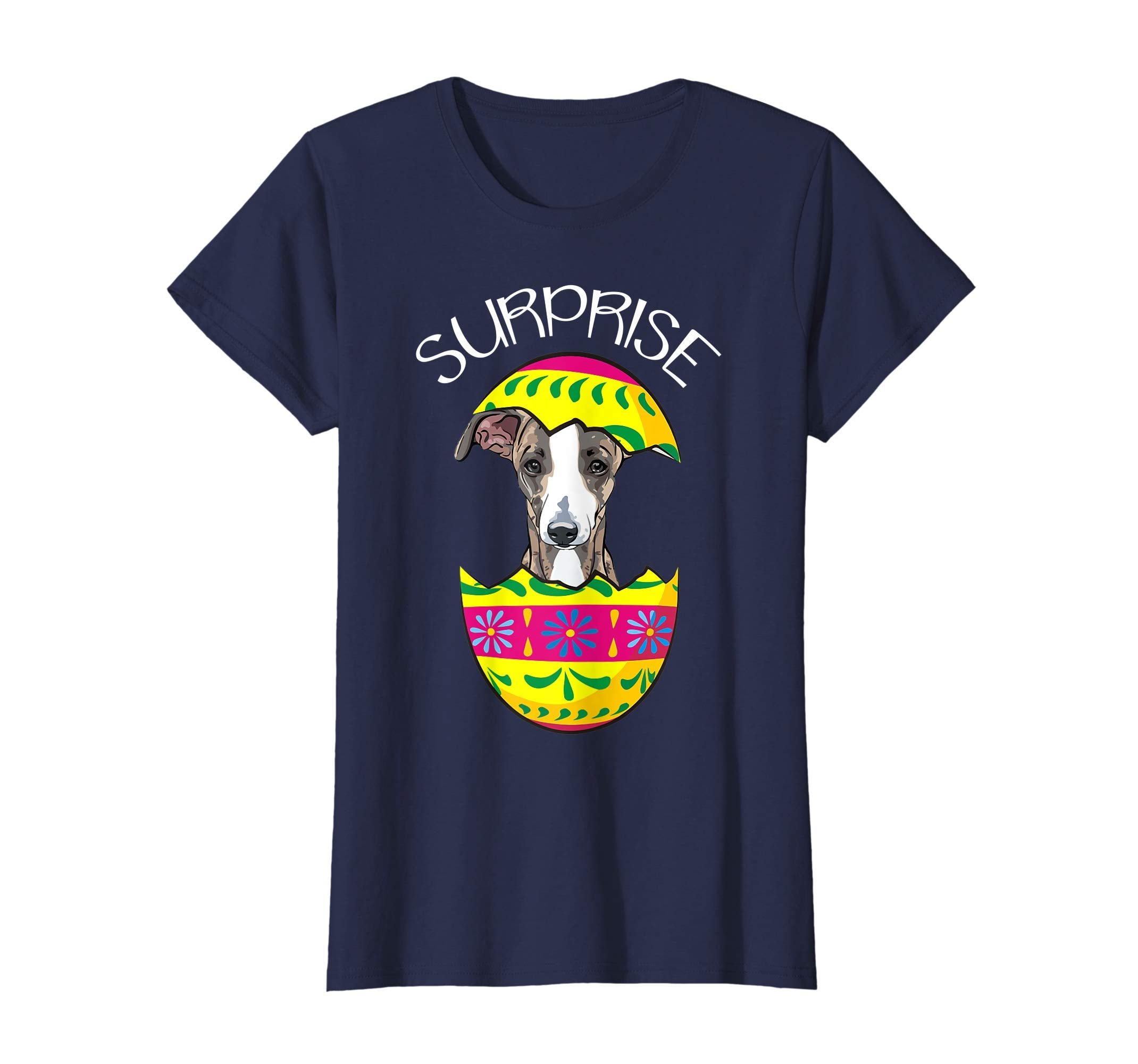 Funny Cute Puppy Greyhound Hatches Easter Egg Easter T-Shirt