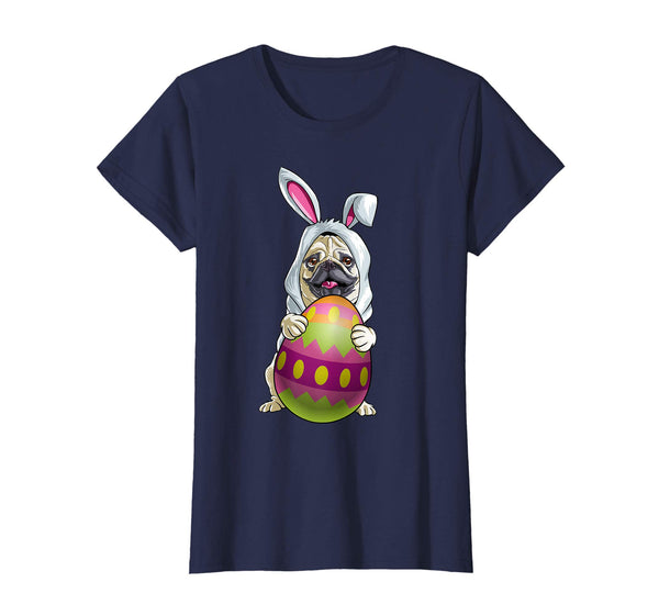 Pug Easter Bunny Ears Egg T Shirt Kids Boys Girls Gift