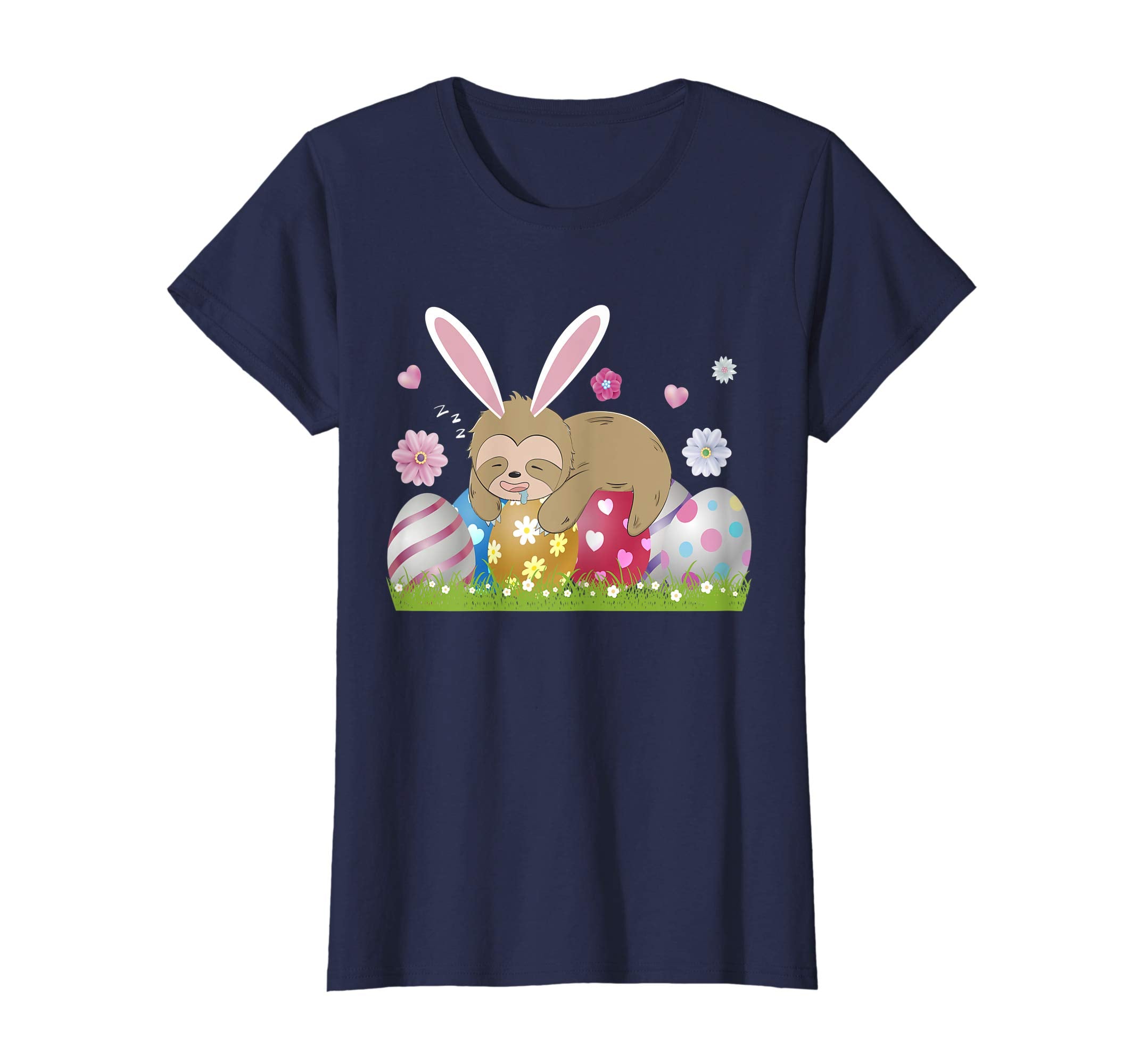 Sloth Easter Day Bunny Ear Egg Easter Shirt Gift Boy Girl