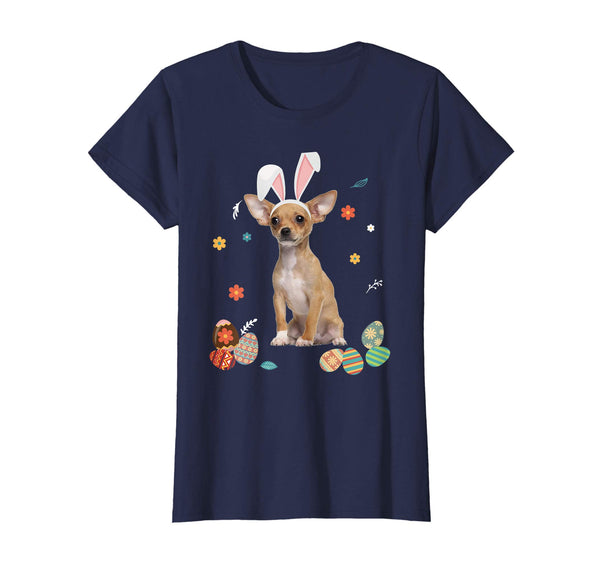Chihuahua Bunny Rabbit Happy Easter Day T-Shirt