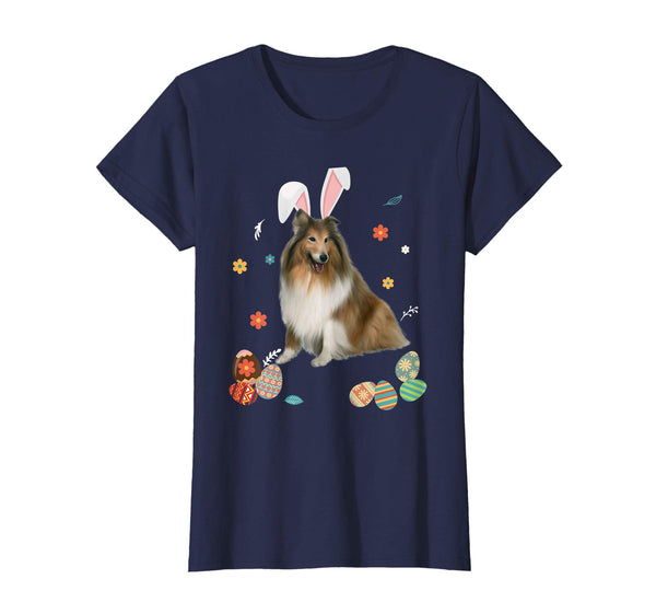 Collie Bunny Rabbit Happy Easter Day T-Shirt