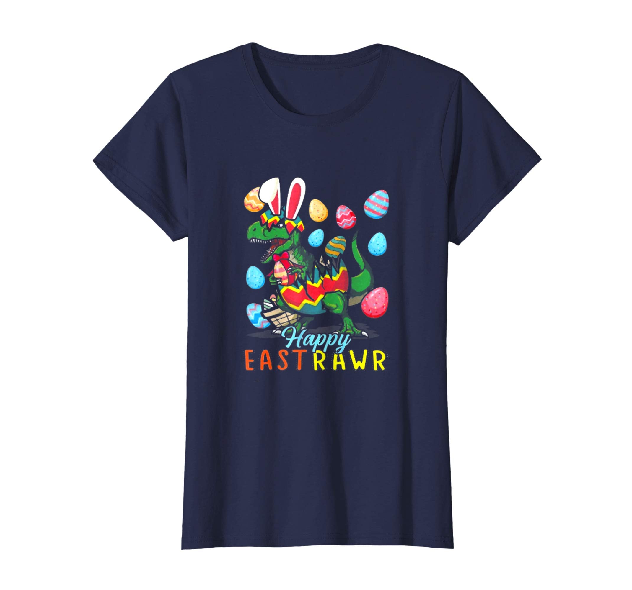 Dinosaur Easter Tshirt Happy Eastrawr T Rex Bunny Egg Shirt