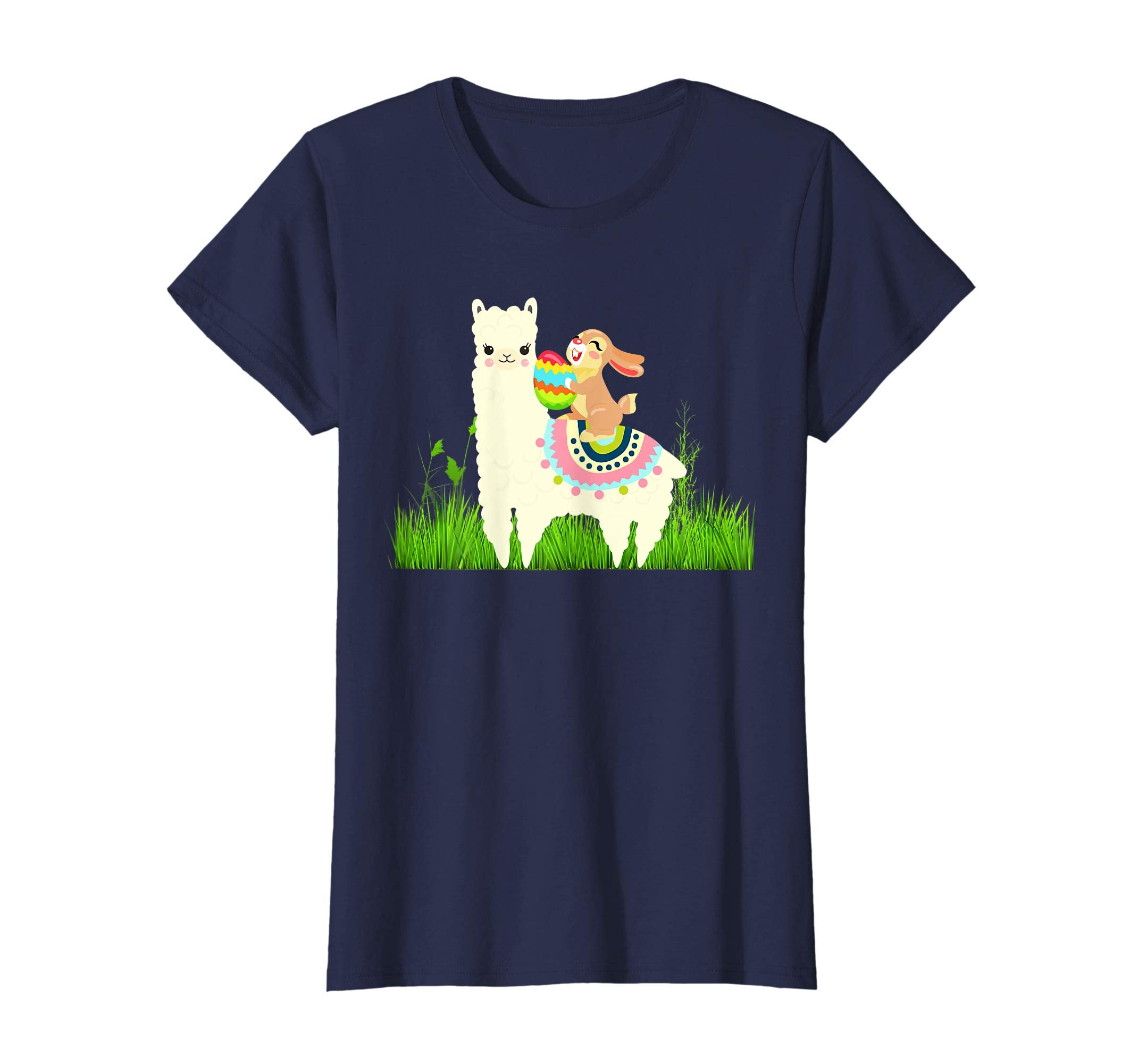 Cute Bunny riding Llama with Eggs Easter T shirt