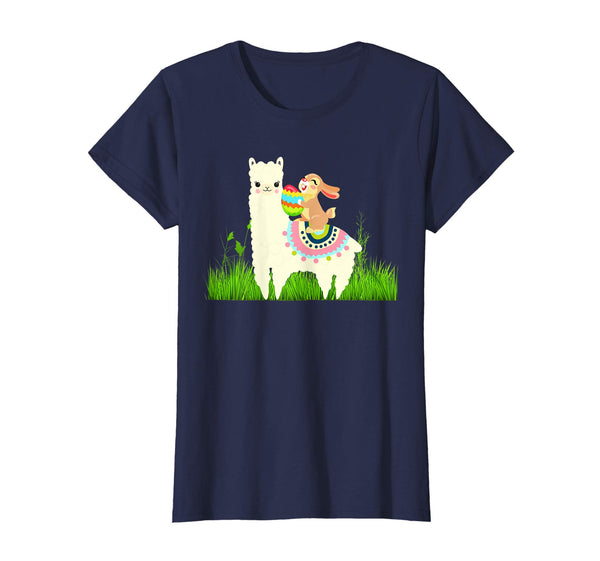 Cute Bunny riding Llama with Eggs Easter T shirt