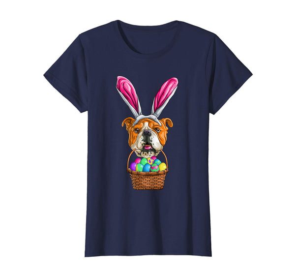 Easter Bulldog T Shirt Men Women Kids Bunny Basket Eggs Gift