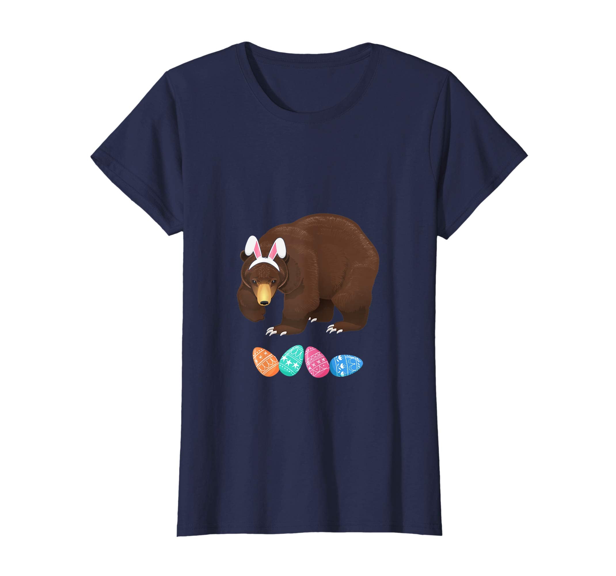 Funny Easter Bear With Bunny Ears And Eggs T Shirt