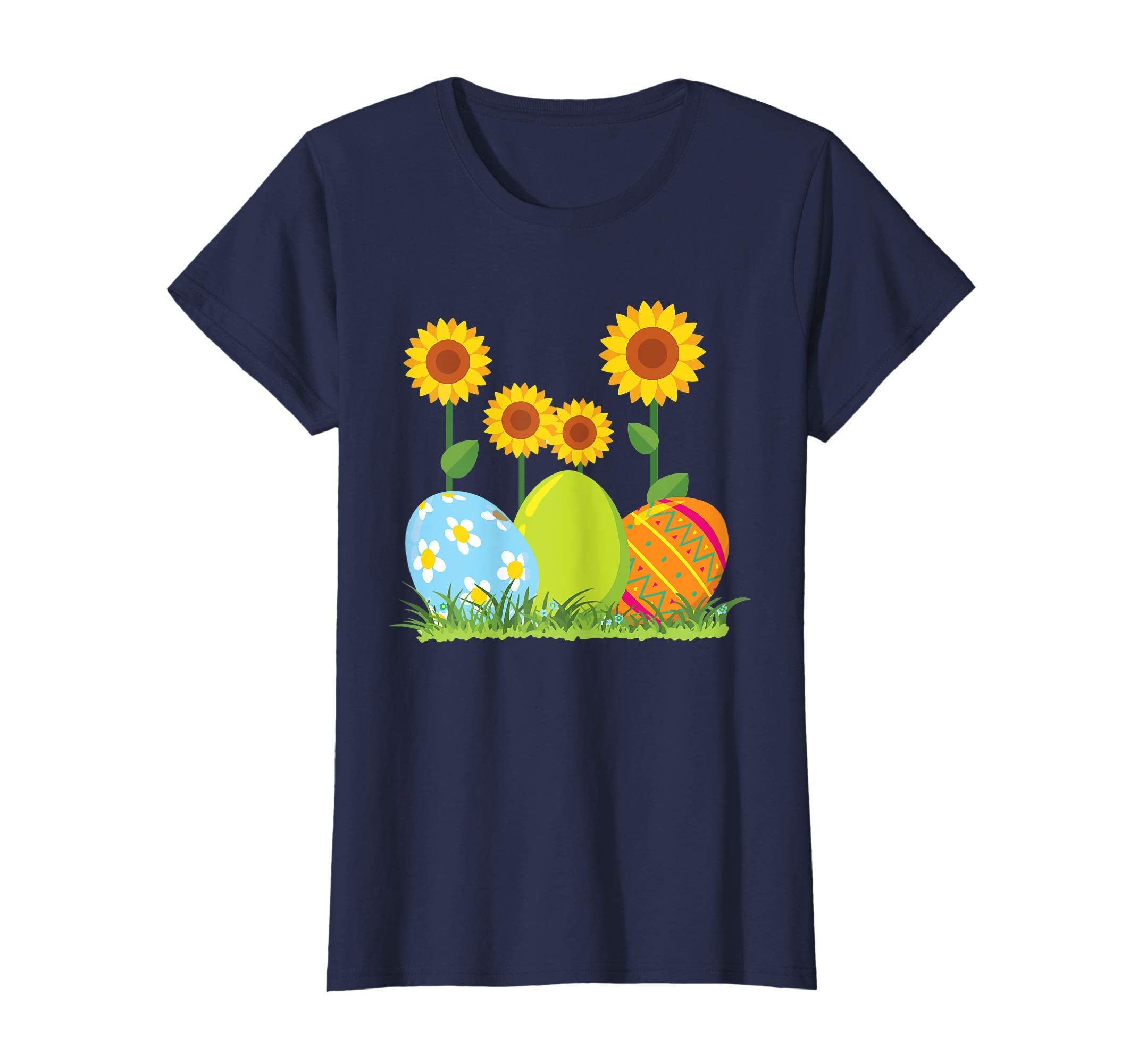 Happpy Easter Eggs Sunflower Colorful Gift T-Shirt for Women