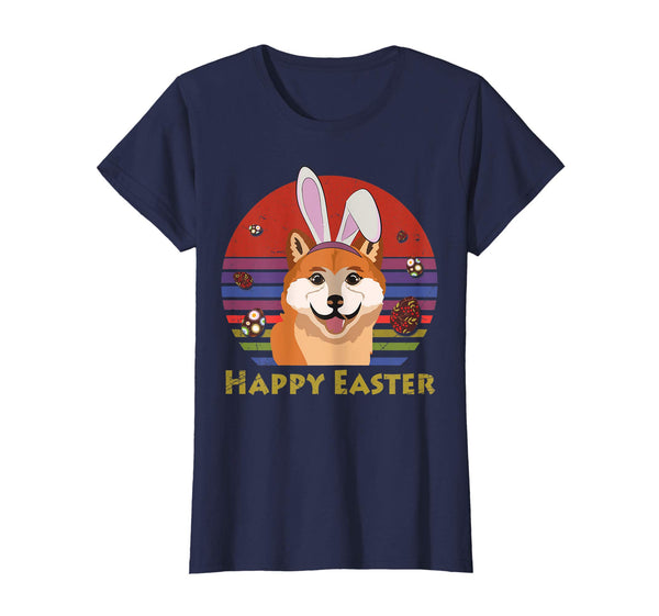 Shiba Inu With Bunny Headband Happy Easter Tshirt Gifts