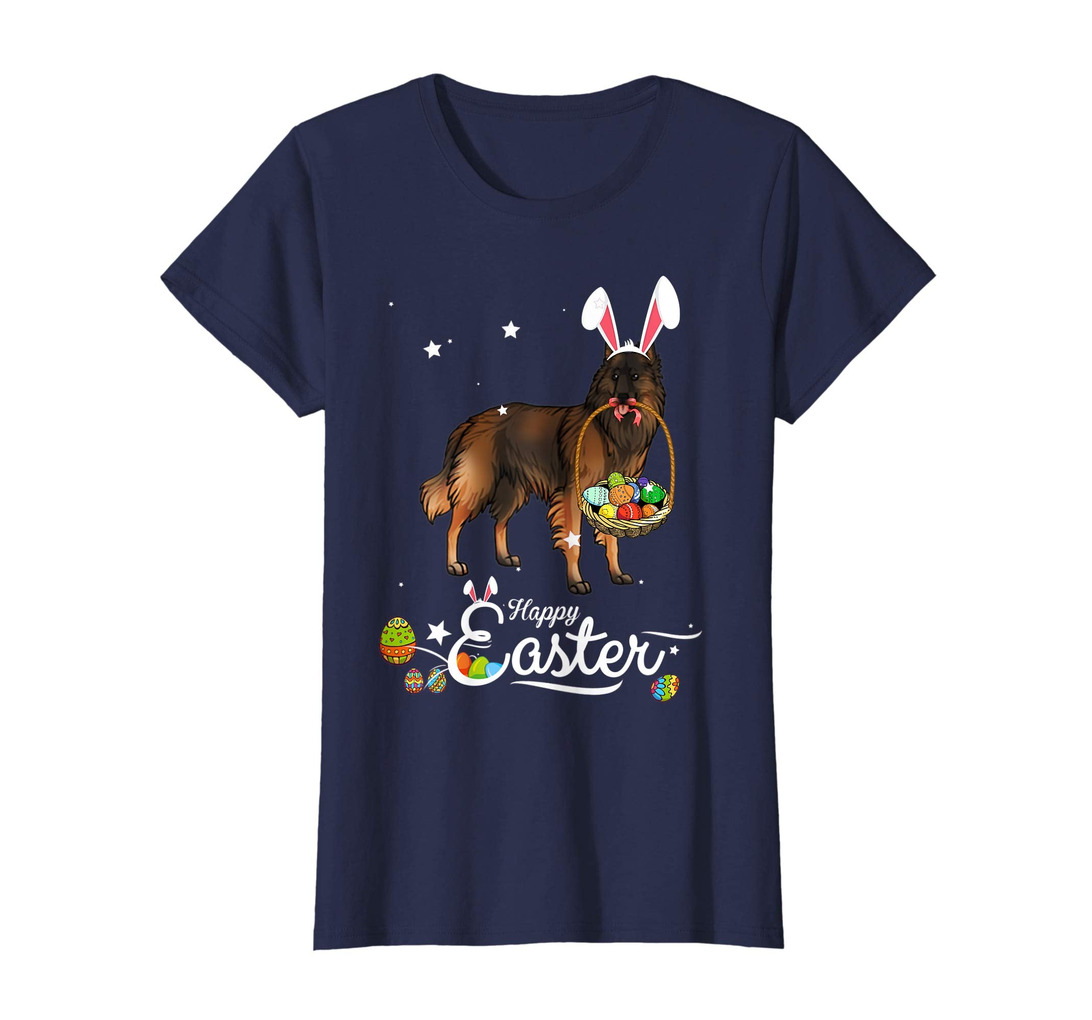 Belgian Tervuren Dog With Bunny Hat Easter Costume T Shirt