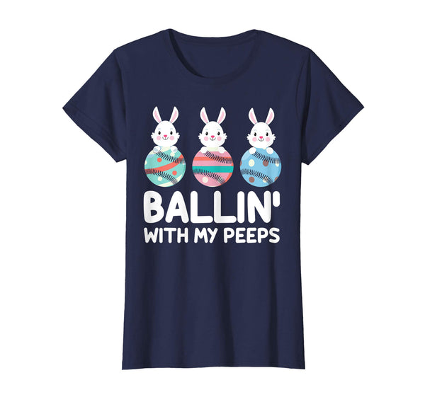Ballin' with my Peeps funny Rabbits with Easter Eggs Tshirt