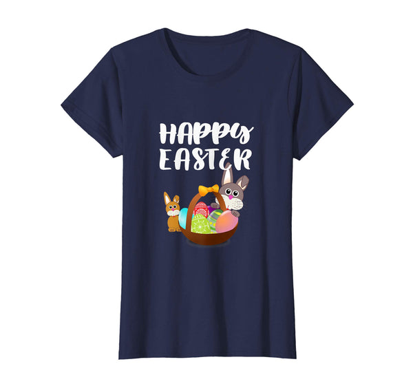Happy Easter Bunny Tee Shirt With Easter Eggs Tee