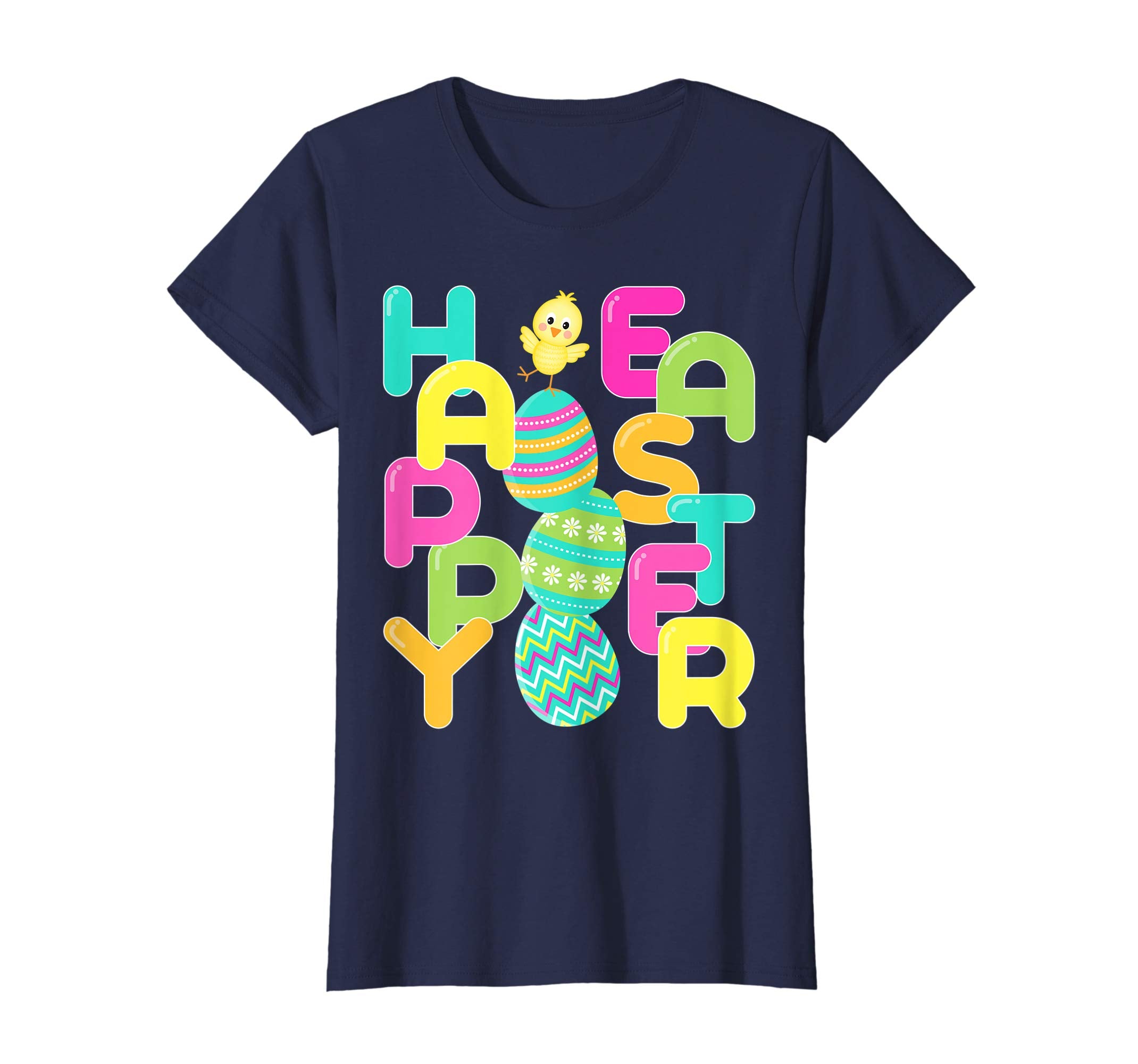 Happy Easter Shirt Colorful Eggs & Chick Easter Gift