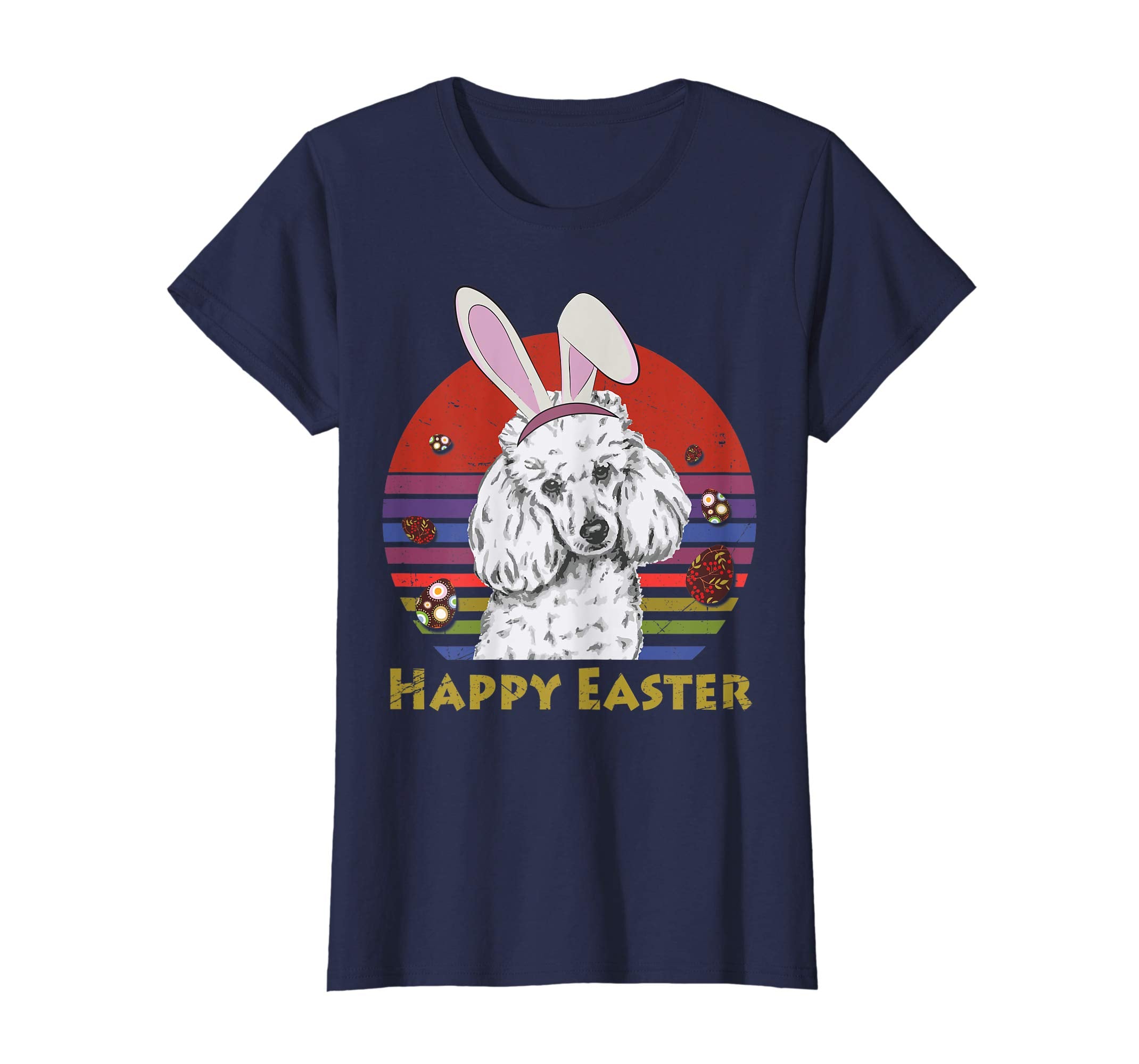 Poodle With Bunny Headband Happy Easter Tshirt Easter Gifts