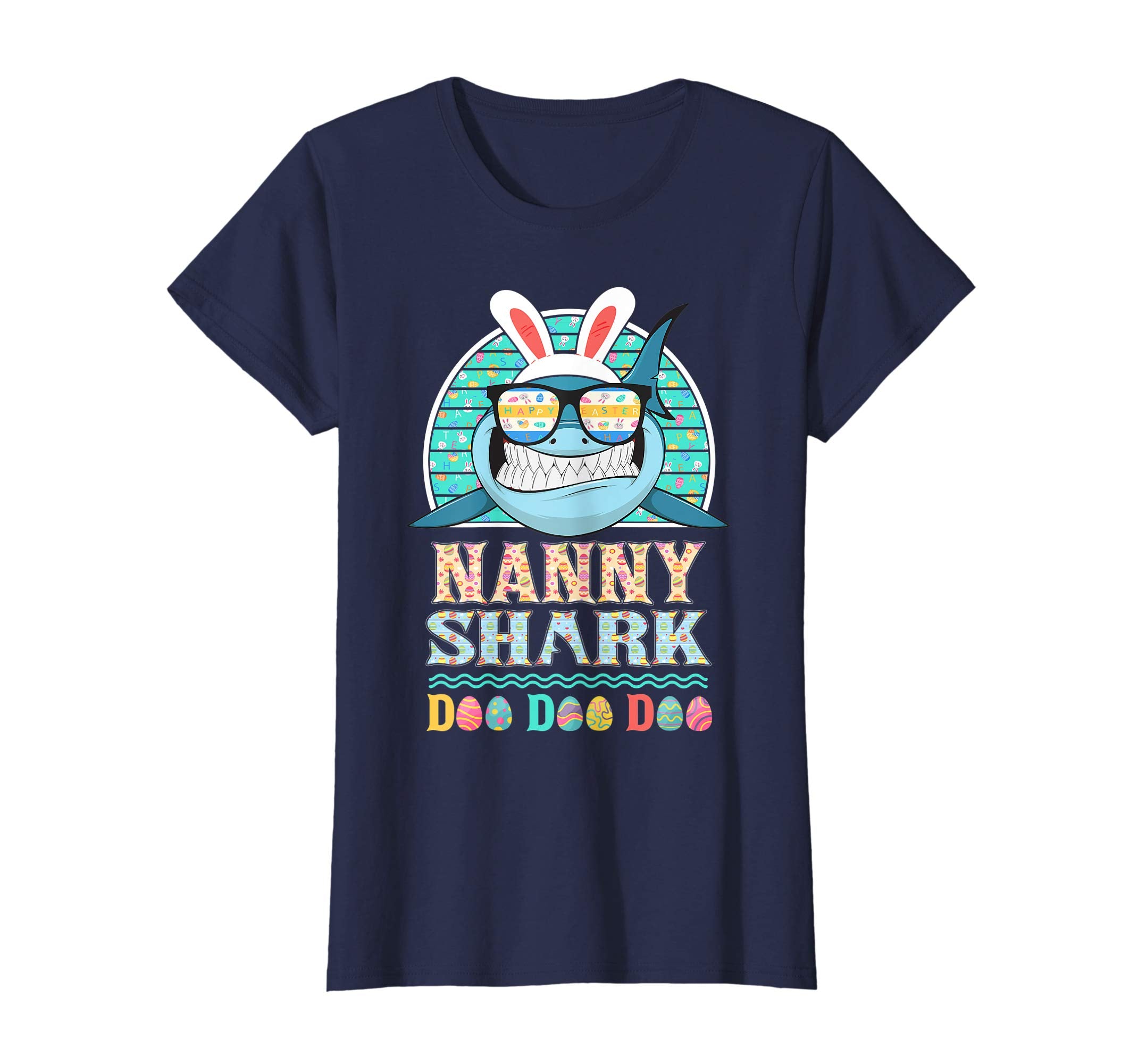 Funny Nanny Shark Happy Easter Day Gift Family Shirt