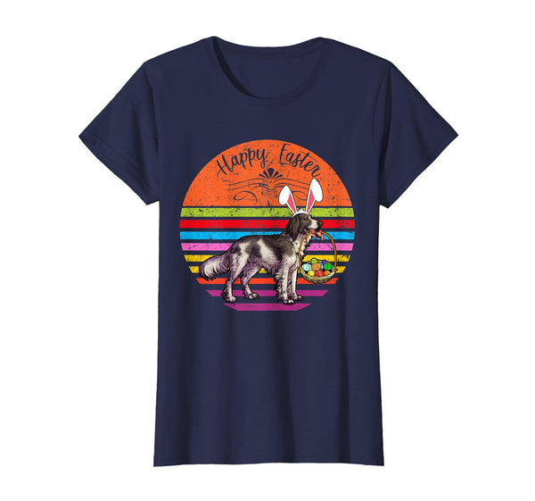 Vintage French Spaniel Dog Easter Eggs Basket T Shirt