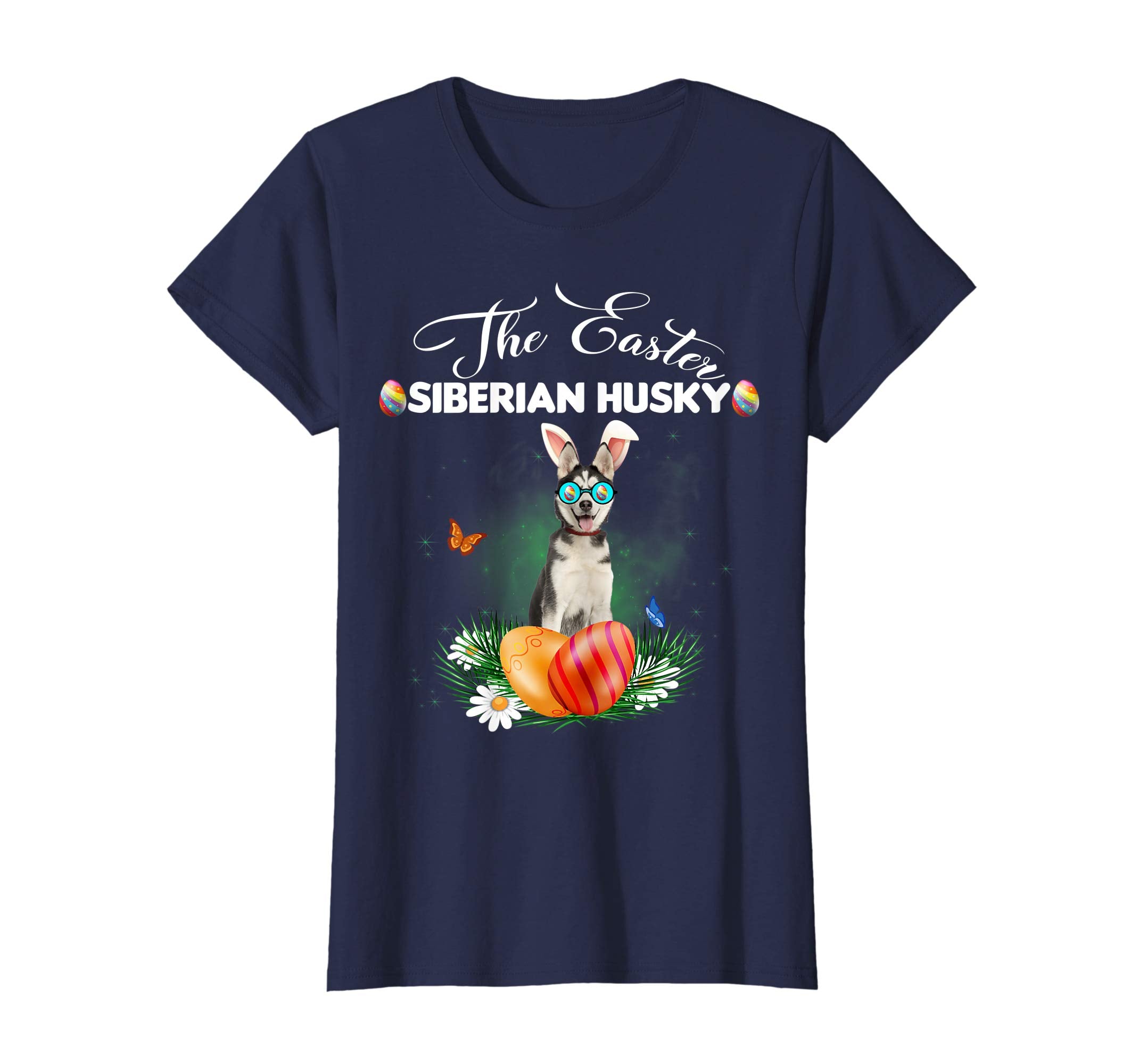 Siberian Husky Bunny Easter Day Dog Gifts T-Shirt