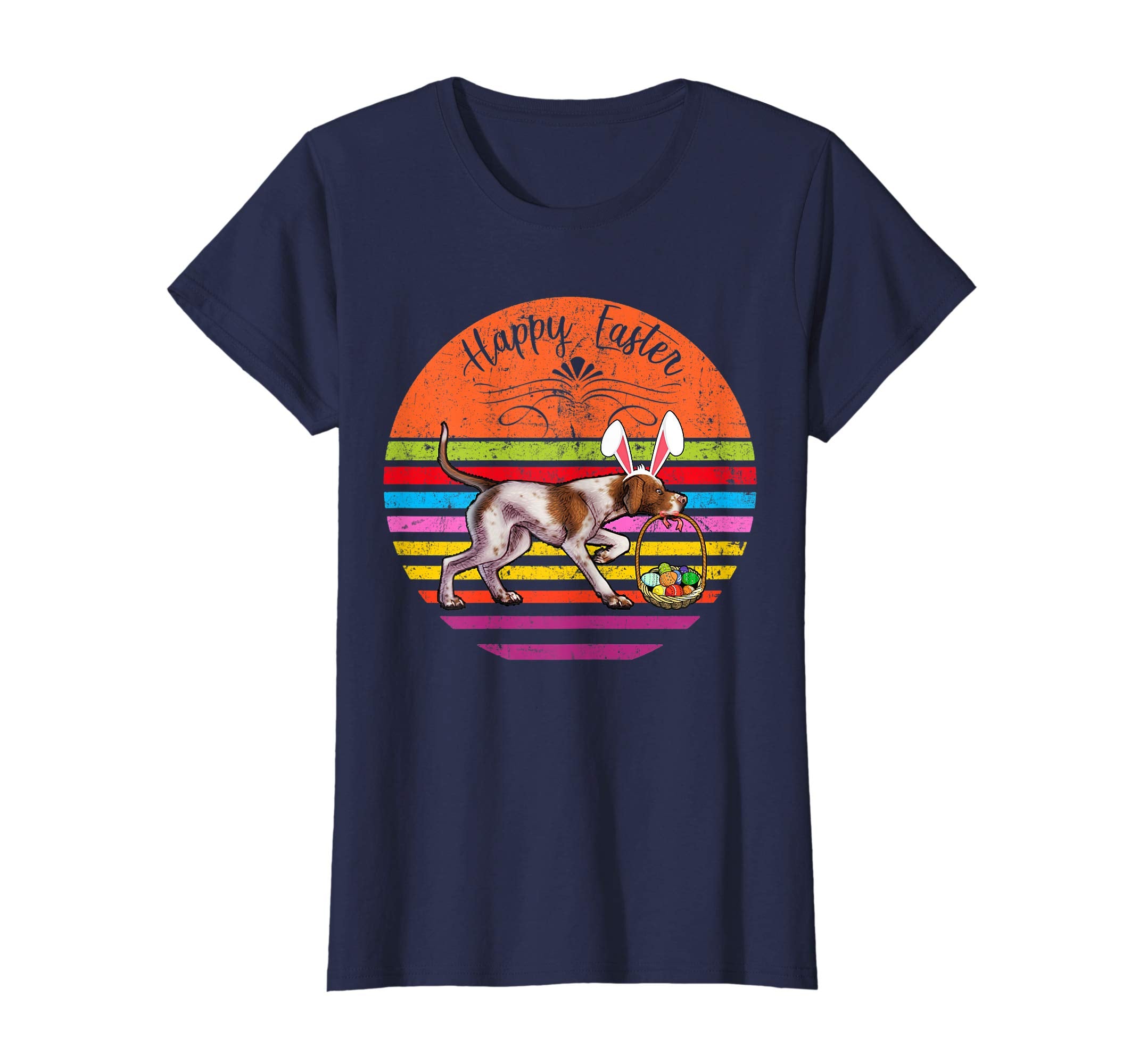 Vintage Pointer Dog Easter Eggs Basket T Shirt