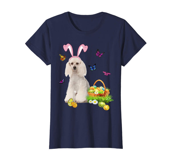 Poodle Bunny Hat Rabbit Easter Eggs T-Shirt