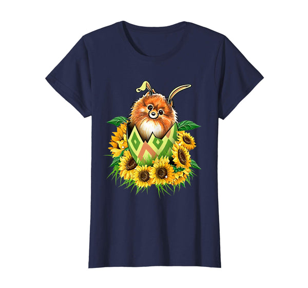 pomeranian sunflower easter shirt