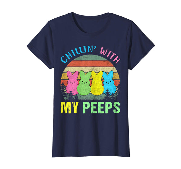 Chillin' With My Peeps Easter Bunny Vintage T-Shirt