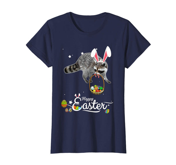 Cute Easter Racoon with Bunny Ears and Eggs T Shirt