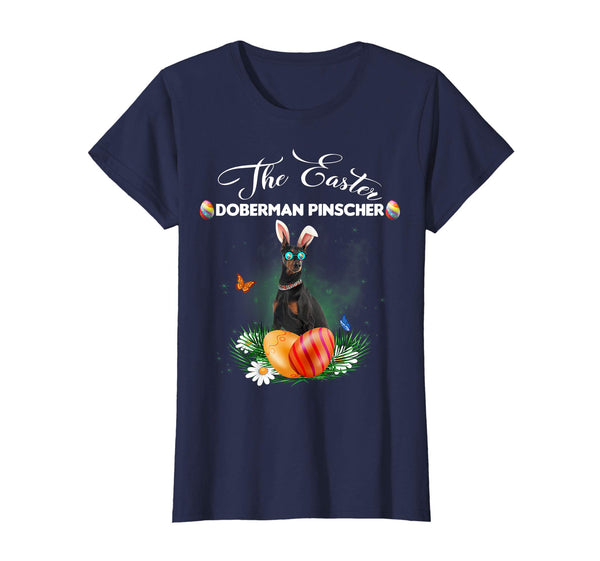 Doberman Pinscher Bunny Easter Day Dog Gifts T-Shirt