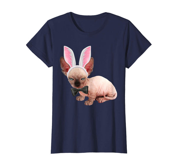 White Sphynx Cat in the Easter Bunny Costume T-Shirt