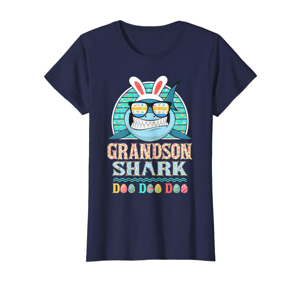 Funny Grandson Shark Happy Easter Day Gift Family Shirt