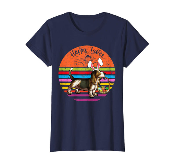 Vintage Basset Hound Dog Easter Eggs Basket T Shirt